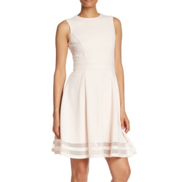 NWT Calvin Klein Fit Flare Sleeveless Dress Pink 8 - Picture 2 of 13